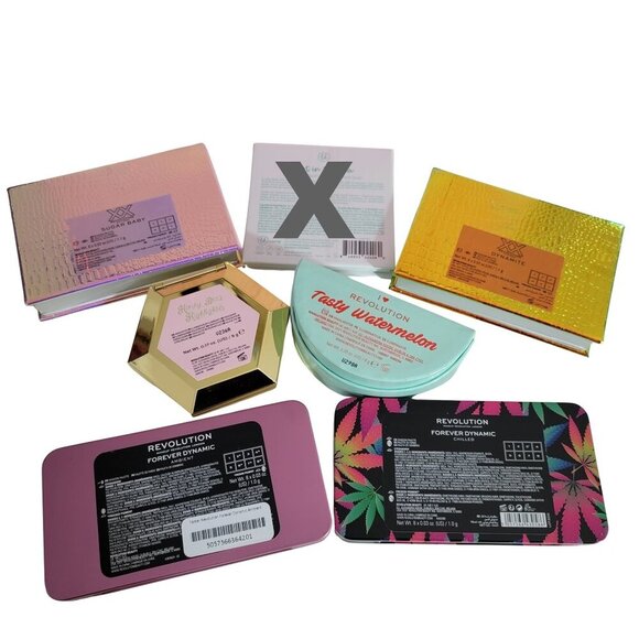 6 Piece Revolution London Makeup Palette Powder Eyeshadow Blush Bundle Create - Picture 4 of 10